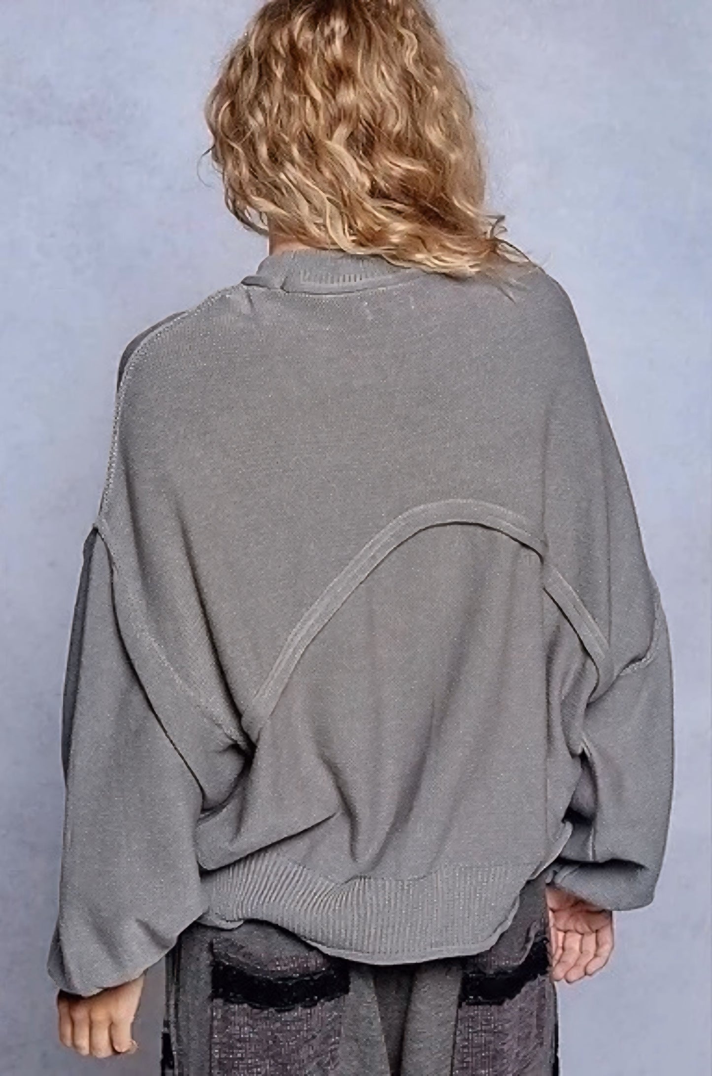 POL Boho Balloon Sleeve Pullover Sweater