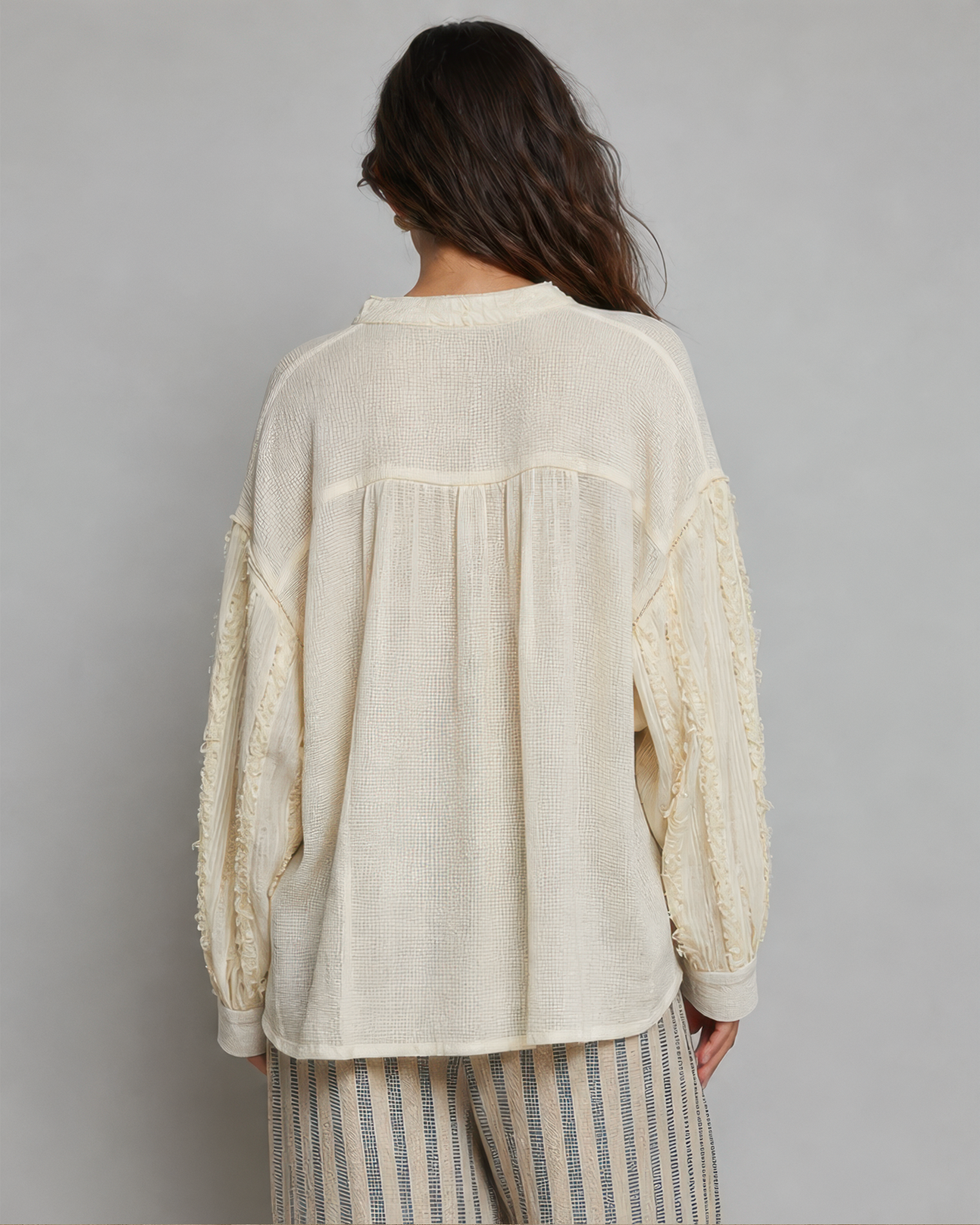 POL Relaxed Pullover Top in Natural, photo 4 of 4