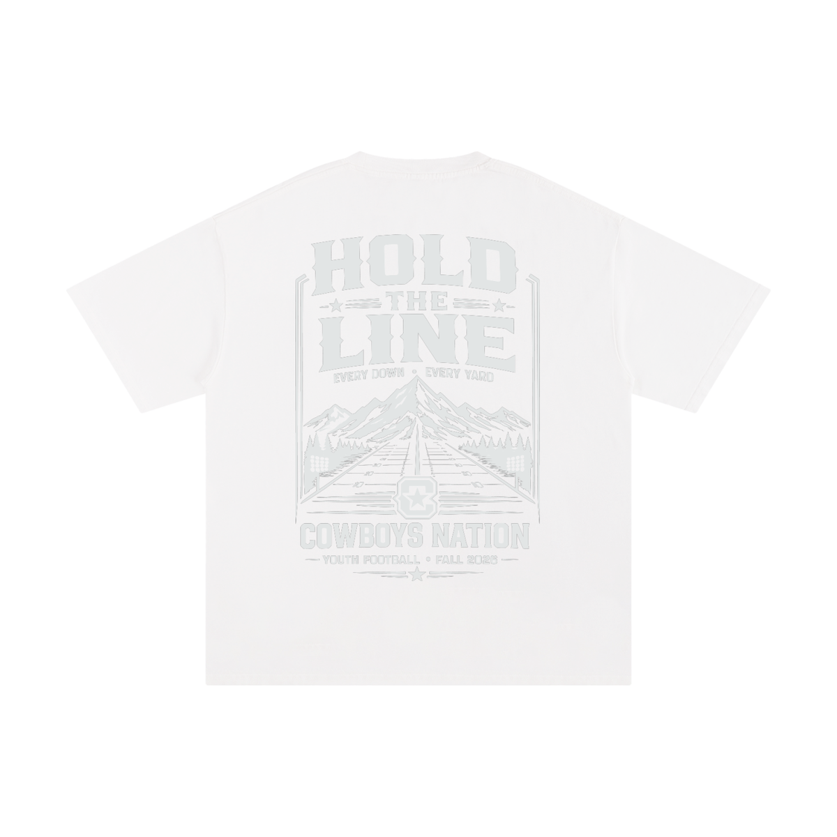 Unisex Pure Cotton T-Shirt // White w/ Soft Silver White Tonal Print