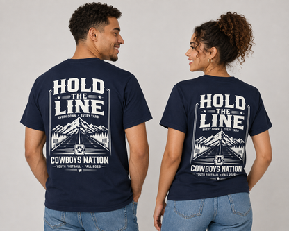 Unisex Pure Cotton T-Shirt // Navy Blue w/ Warm White Contrast Print