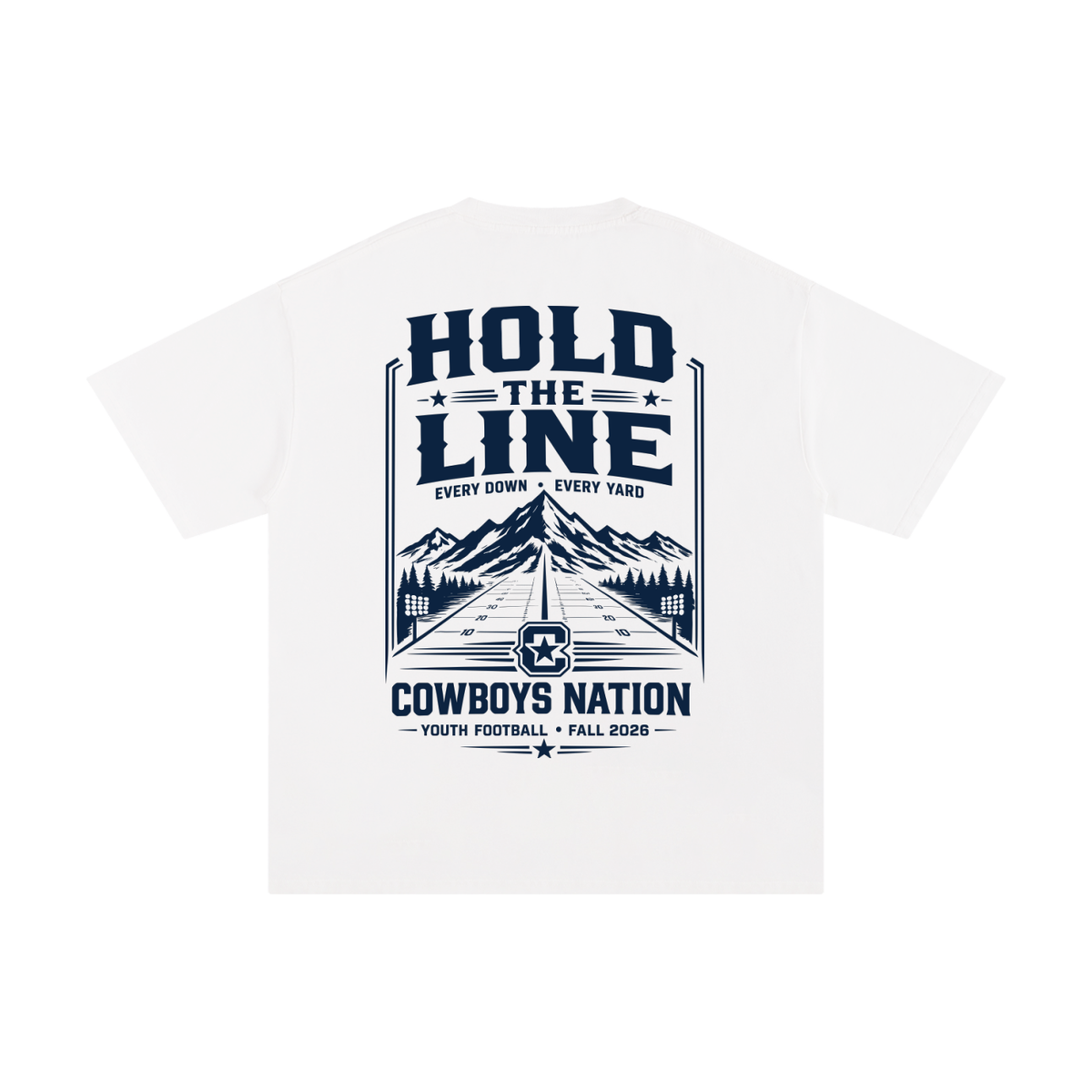 Unisex Pure Cotton T-Shirt // White w/ Heritage Navy Contrast Print