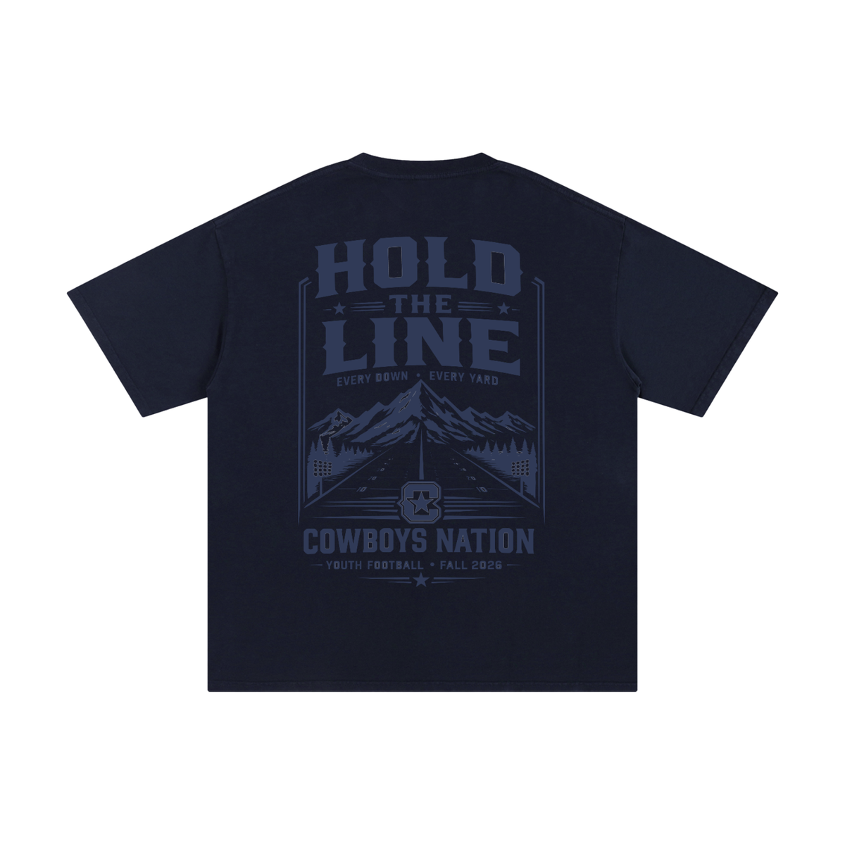 Unisex Pure Cotton T-Shirt // Navy Blue w/ Elevated Navy Tonal Print