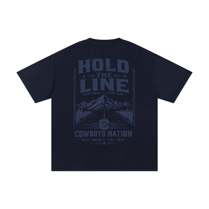 Unisex Pure Cotton T-Shirt // Navy Blue w/ Elevated Navy Tonal Print