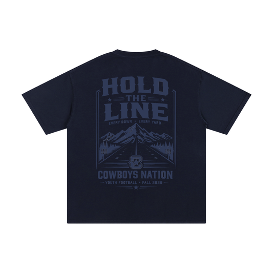 Unisex Pure Cotton T-Shirt // Navy Blue w/ Elevated Navy Tonal Print