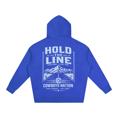 Oversize Fleeced Hoodie // Colorful Blue w/ Silver Blue Contrast Print