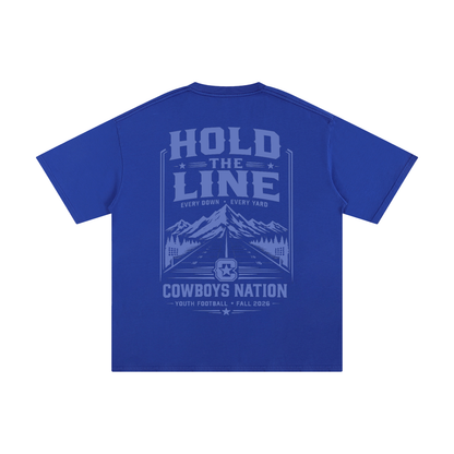 Unisex Pure Cotton T-Shirt // Colorful Blue w/ Dusty Blue Tonal Print