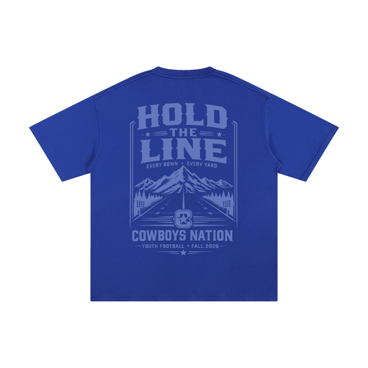 Unisex Pure Cotton T-Shirt // Colorful Blue w/ Dusty Blue Tonal Print