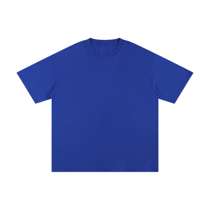 Unisex Pure Cotton T-Shirt // Colorful Blue w/ Warm White Contrast Print