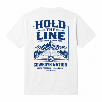 Unisex Pure Cotton T-Shirt // White w/ Muted Royal Contrast Print