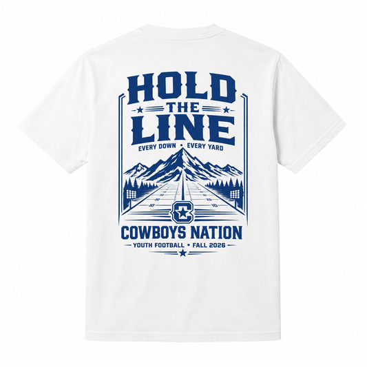 Unisex Pure Cotton T-Shirt // White w/ Muted Royal Contrast Print