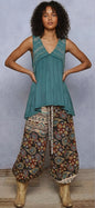 POL Boho Lace Trim Babydoll Tank Top