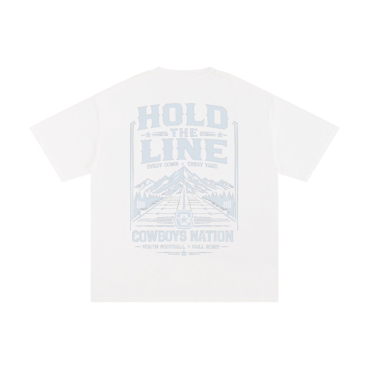 Unisex Pure Cotton T-Shirt // White w/ Pale Silver Blue Tonal Print