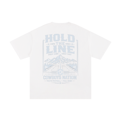 Unisex Pure Cotton T-Shirt // White w/ Pale Silver Blue Tonal Print