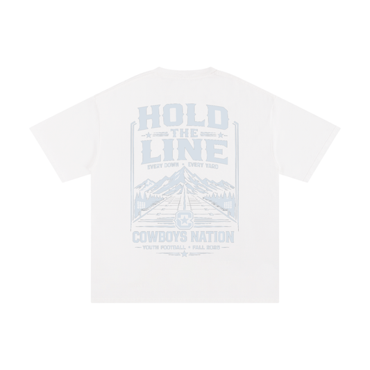 Unisex Pure Cotton T-Shirt // White w/ Pale Silver Blue Tonal Print