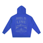 Oversize Fleeced Hoodie // Colorful Blue w/ Dusty Blue Tonal Print