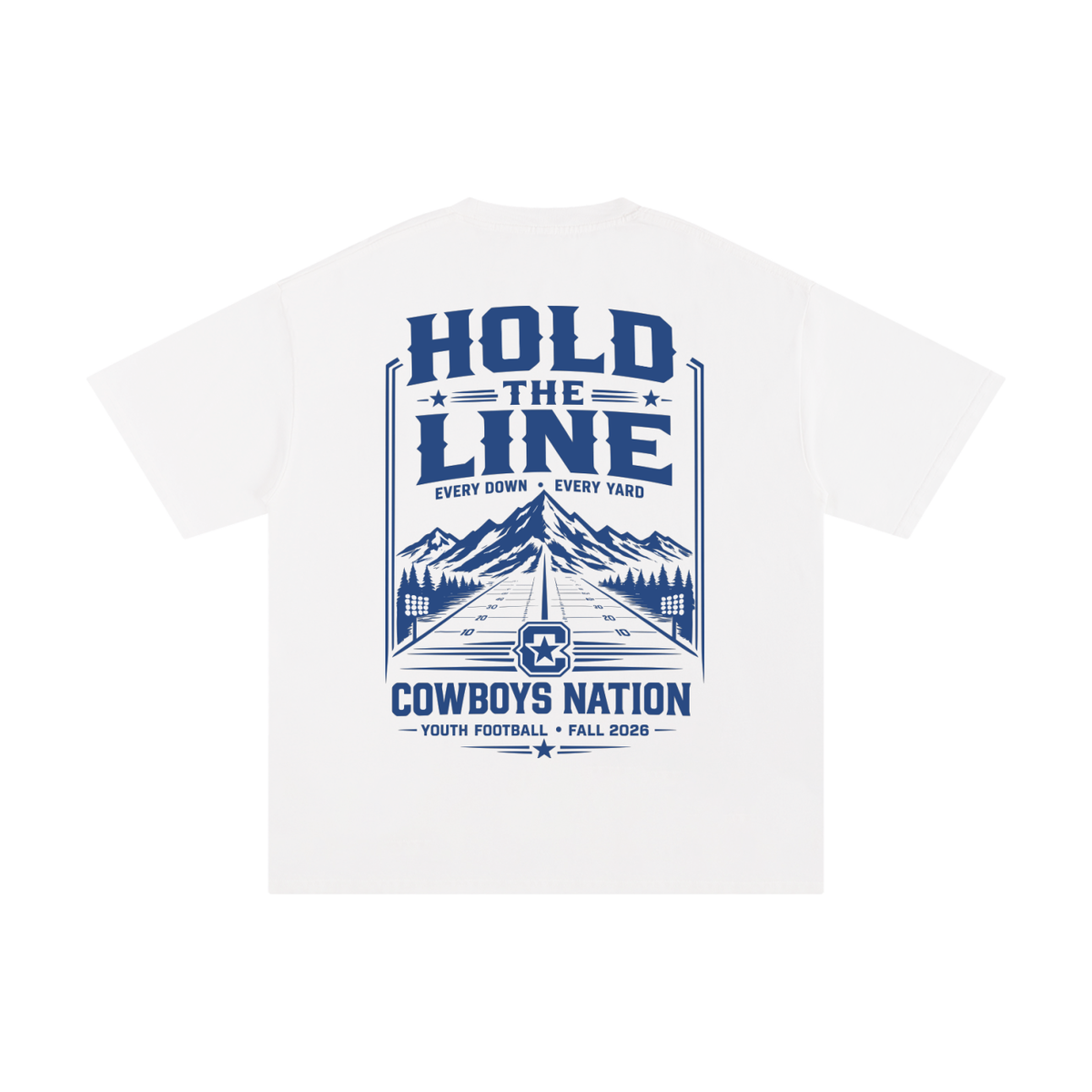 Unisex Pure Cotton T-Shirt // White w/ Muted Royal Contrast Print