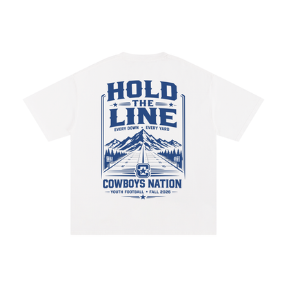 Unisex Pure Cotton T-Shirt // White w/ Muted Royal Contrast Print