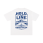 Unisex Pure Cotton T-Shirt // White w/ Muted Royal Contrast Print