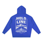 Oversize Fleeced Hoodie // Colorful Blue w/ Warm White Contrast Print