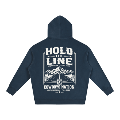Oversize Fleeced Hoodie // Navy Blue w/ Warm White Contrast Print