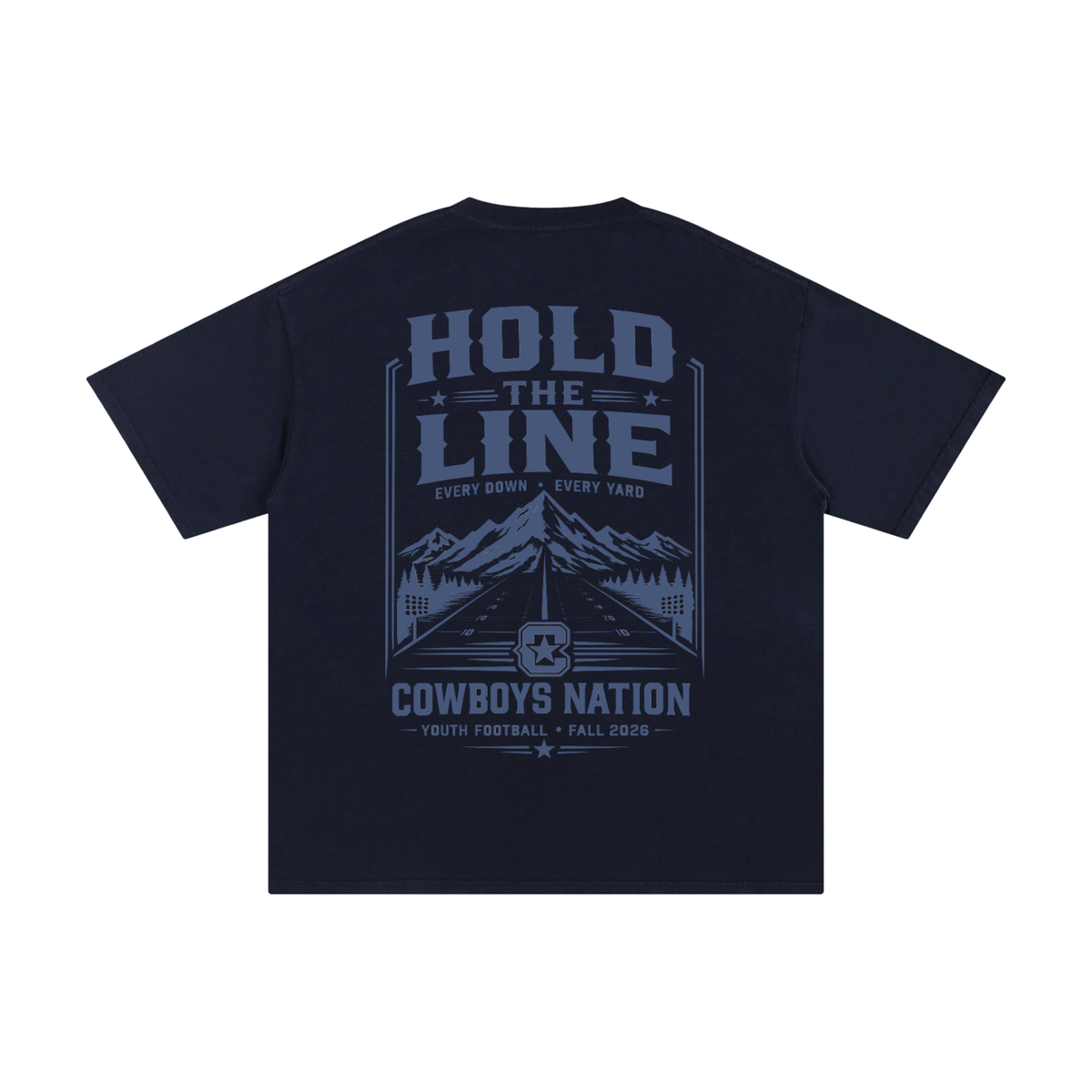 Unisex Pure Cotton T-Shirt // Navy Blue w/ Blue Navy Tonal Print