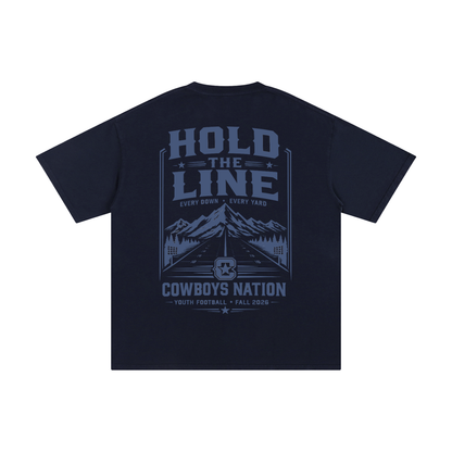 Unisex Pure Cotton T-Shirt // Navy Blue w/ Blue Navy Tonal Print