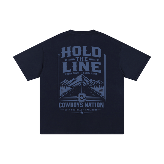 Unisex Pure Cotton T-Shirt // Navy Blue w/ Blue Navy Tonal Print