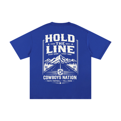 Unisex Pure Cotton T-Shirt // Colorful Blue w/ Warm White Contrast Print
