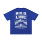 Unisex Pure Cotton T-Shirt // Colorful Blue w/ Warm White Contrast Print