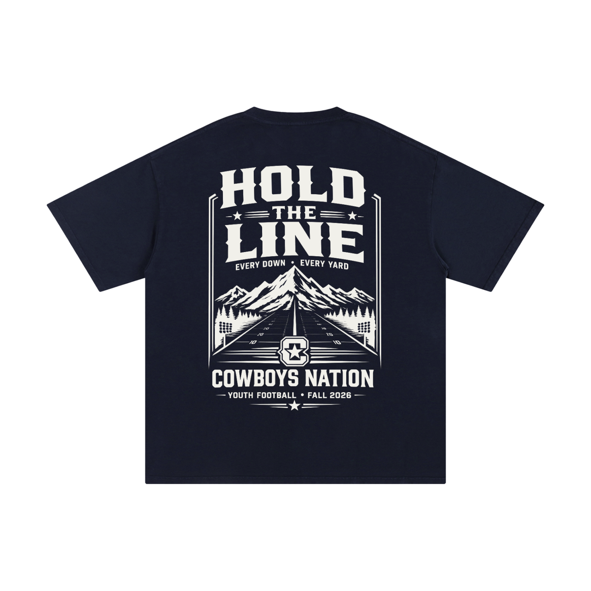 Unisex Pure Cotton T-Shirt // Navy Blue w/ Warm White Contrast Print