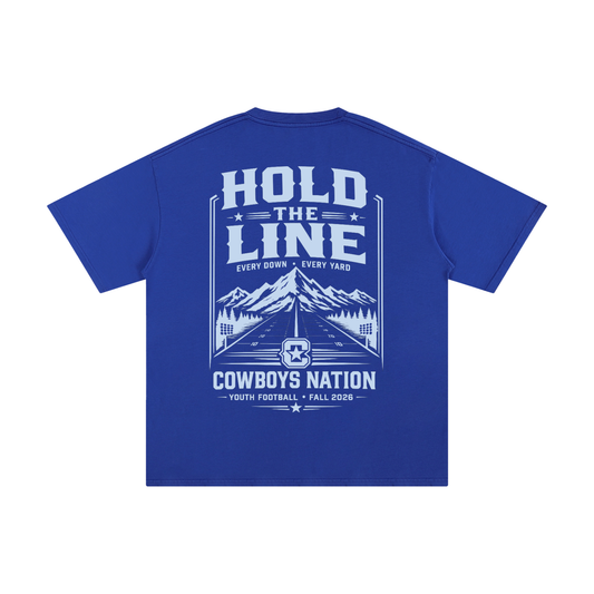 Unisex Pure Cotton T-Shirt // Colorful Blue w/ Silver Blue Contrast Print