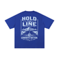 Unisex Pure Cotton T-Shirt // Colorful Blue w/ Silver Blue Contrast Print