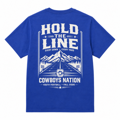 Unisex Pure Cotton T-Shirt // Colorful Blue w/ Warm White Contrast Print