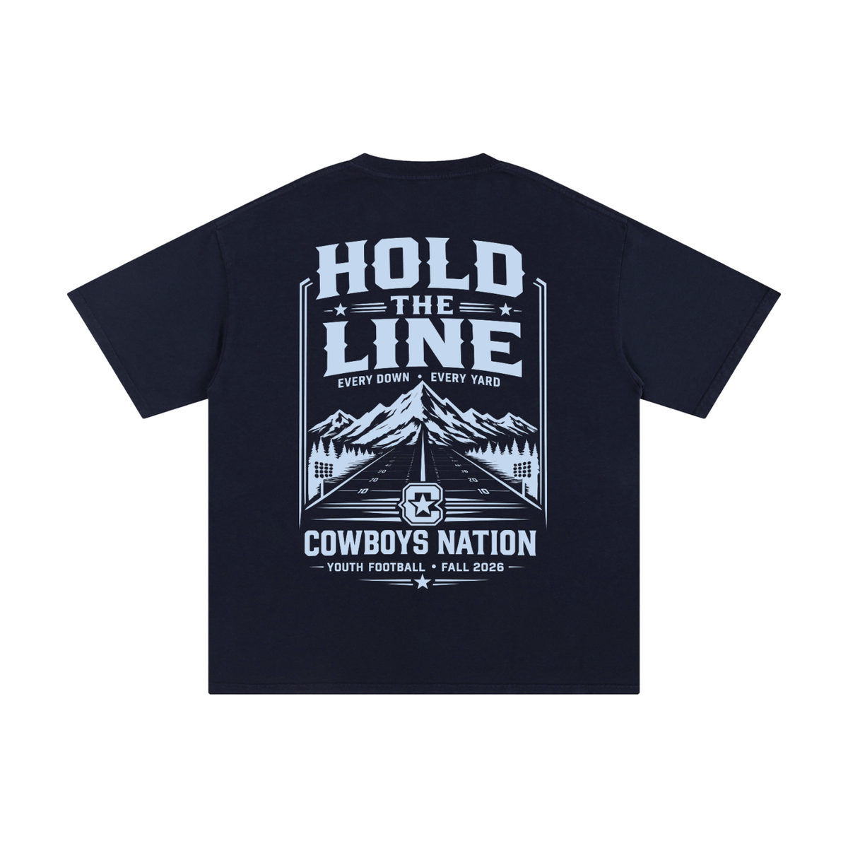 Unisex Pure Cotton T-Shirt // Navy Blue w/ Silver Blue Contrast Print