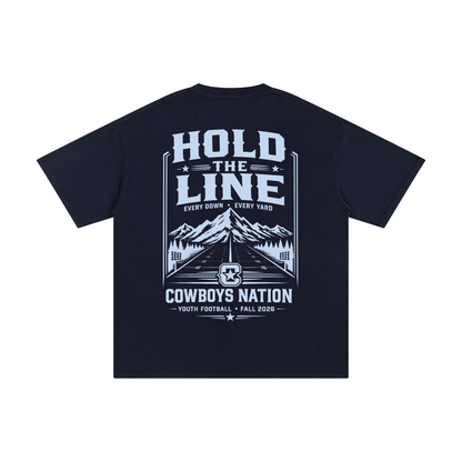 Unisex Pure Cotton T-Shirt // Navy Blue w/ Silver Blue Contrast Print