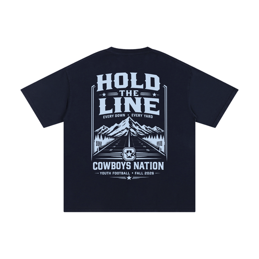 Unisex Pure Cotton T-Shirt // Navy Blue w/ Silver Blue Contrast Print