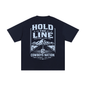 Unisex Pure Cotton T-Shirt // Navy Blue w/ Silver Blue Contrast Print