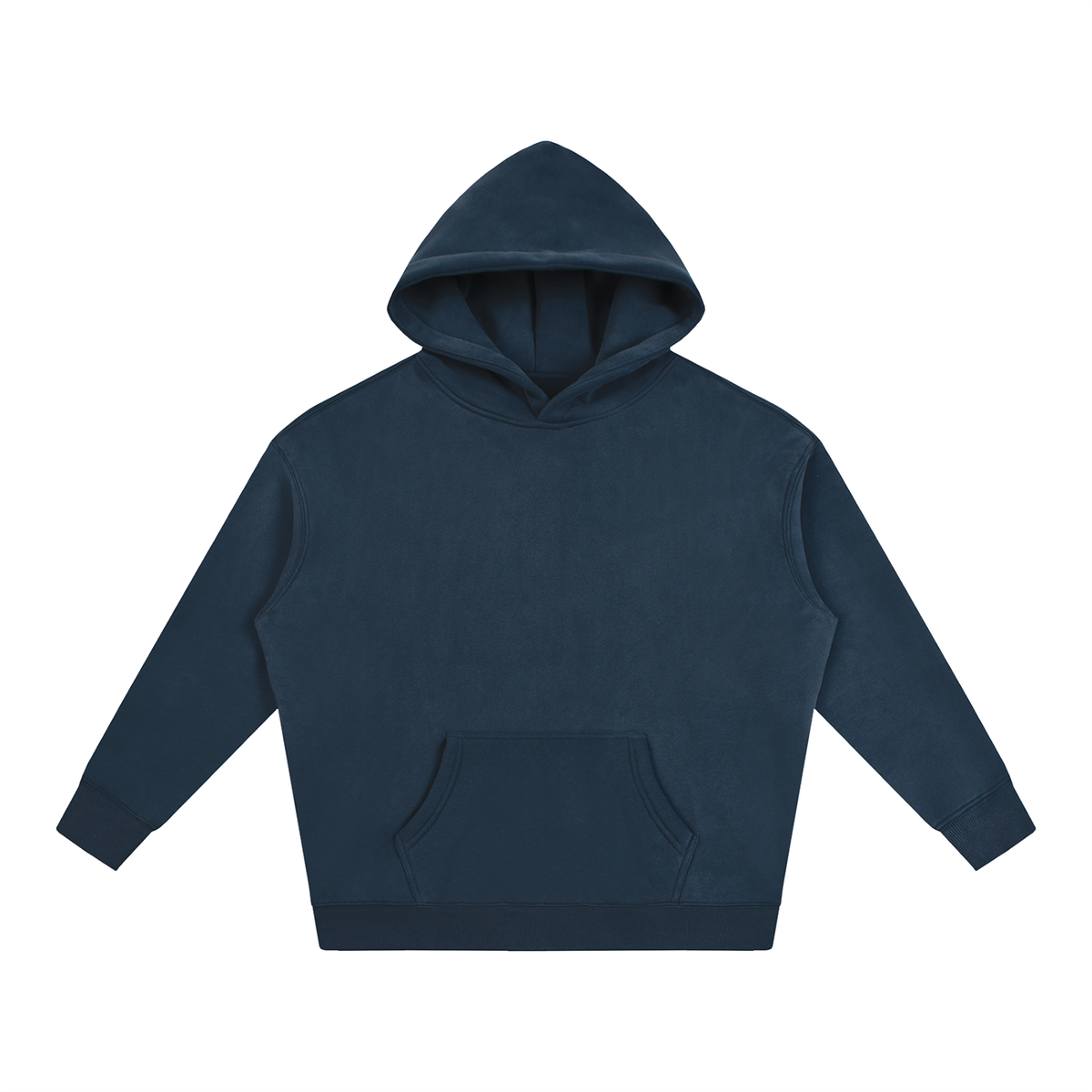 Oversize Fleeced Hoodie // Navy Blue w/ Warm White Contrast Print
