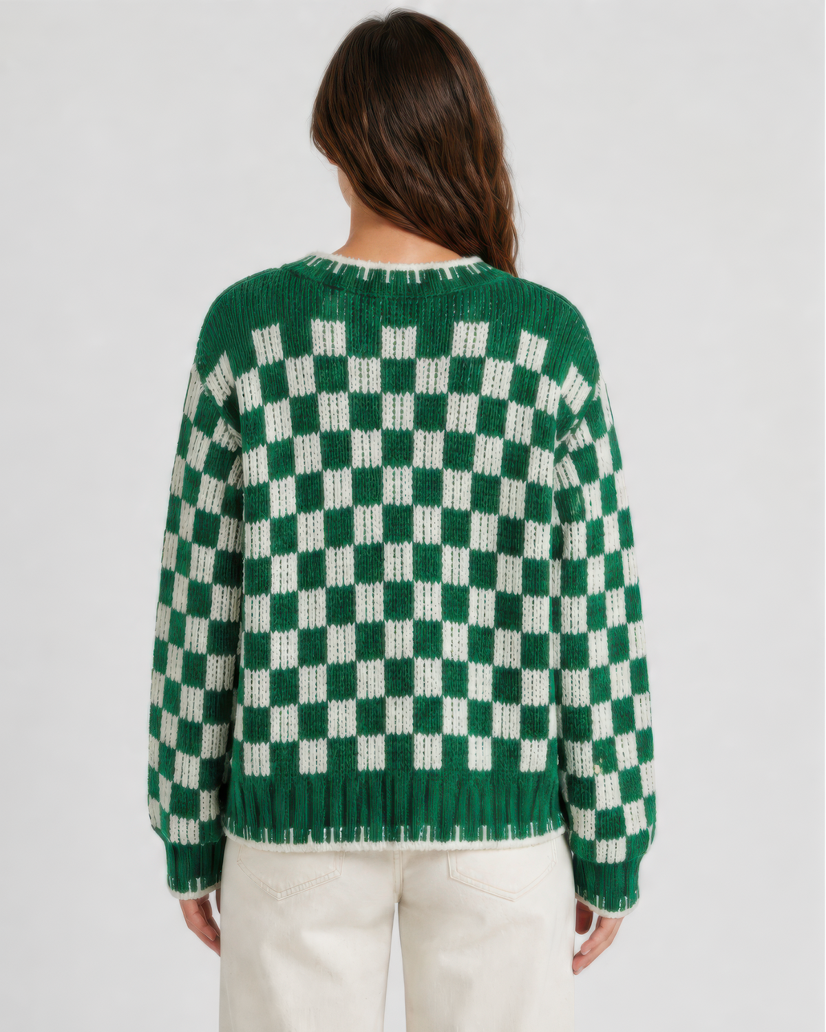 POL Christmas Snowman Chenille Sweater in Green, photo 3 of 4